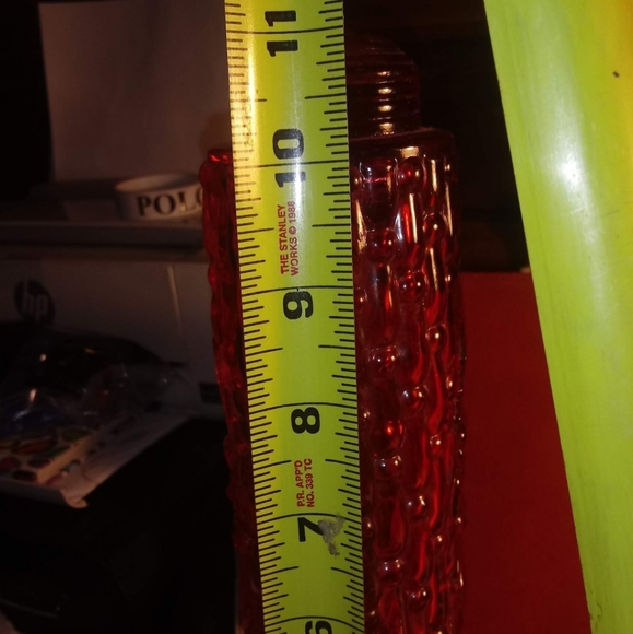 Retro Red Glass Lamp With DESIGNS Around the 70s Assum Looking - Picture 5 of 12